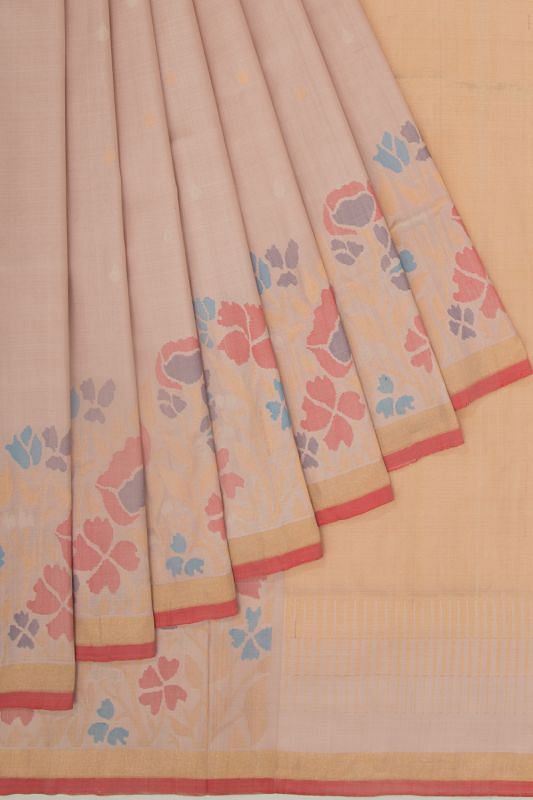 Uppada Silk Butta Peach Saree