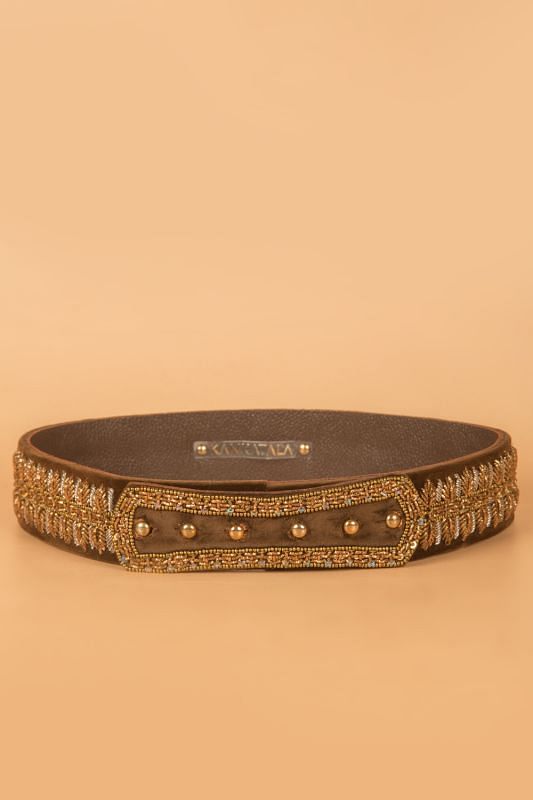 Zardosi Embroidery High Wasit Belt By Kankatala