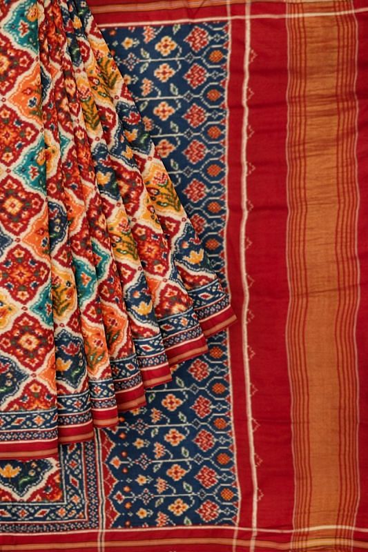 Patan Patola Silk Double Ikat Red Saree