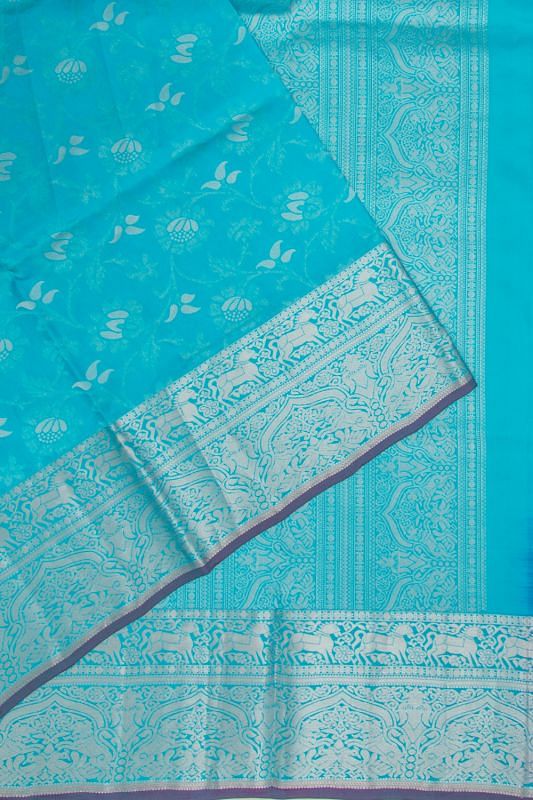 Coimbatore Soft Silk Brocade Sky Blue Saree