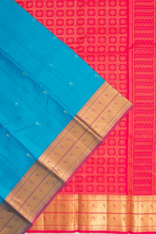 Taranga Kanchi Silk Butta Sky Blue Saree