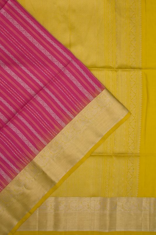 Coimbatore Soft Silk Vertical Lines Pink Saree