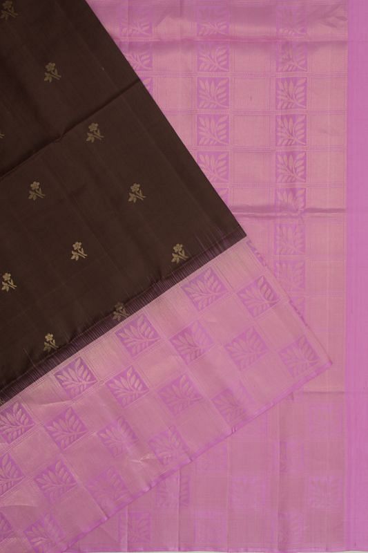 Coimbatore Silk Butta Brown Saree