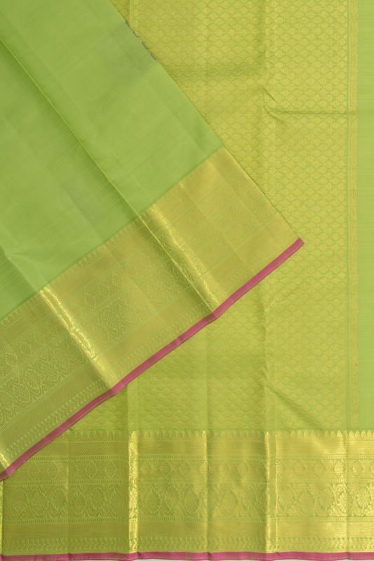Taranga Kanchi Silk Butta Pista Green Saree