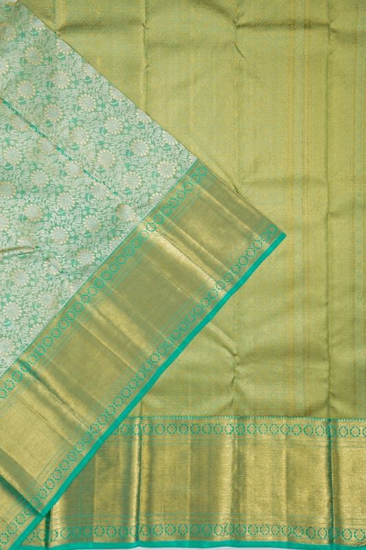 Kanchipuram Silk Tissue Brocade Green Saree