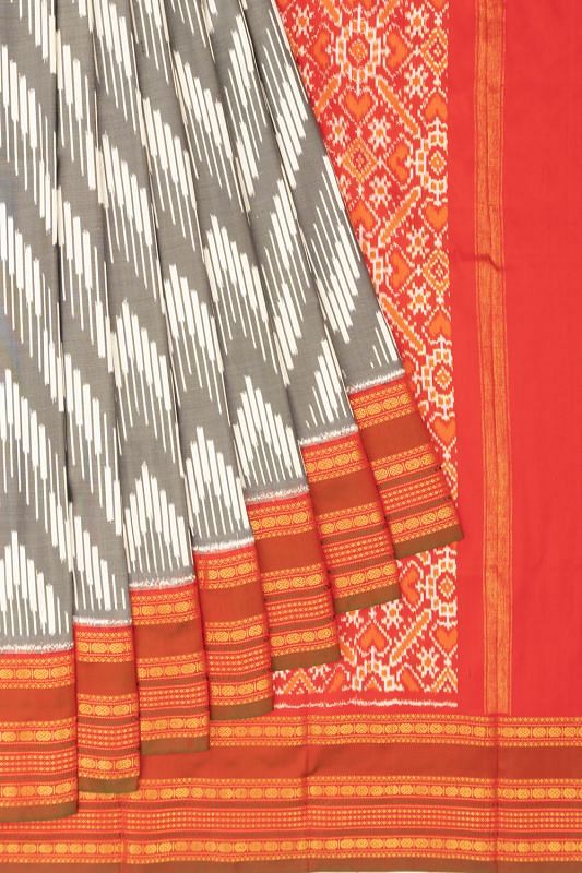 Kanchipuram Silk Ikat Grey Saree