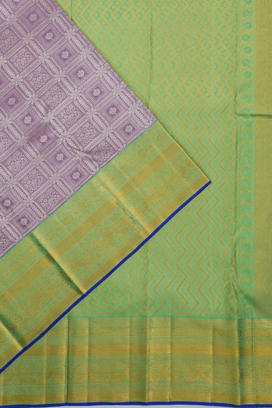 Kanchipuram Silk Brocade Lilac Saree