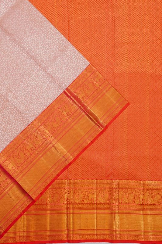 Kanchipuram Silk Brocade Peach Saree