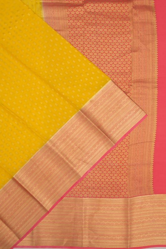 Binny Silk Brocade Yellow Saree