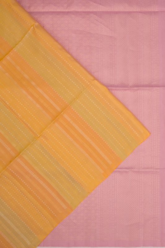 Coimbatore Silk Vertical Lines Yellow Saree