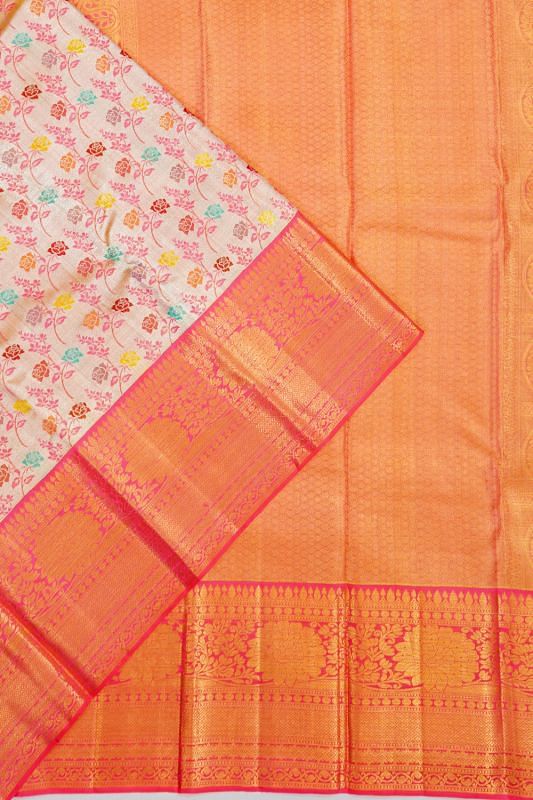 Kanchipuram Silk Tissue Brocade Gold Saree