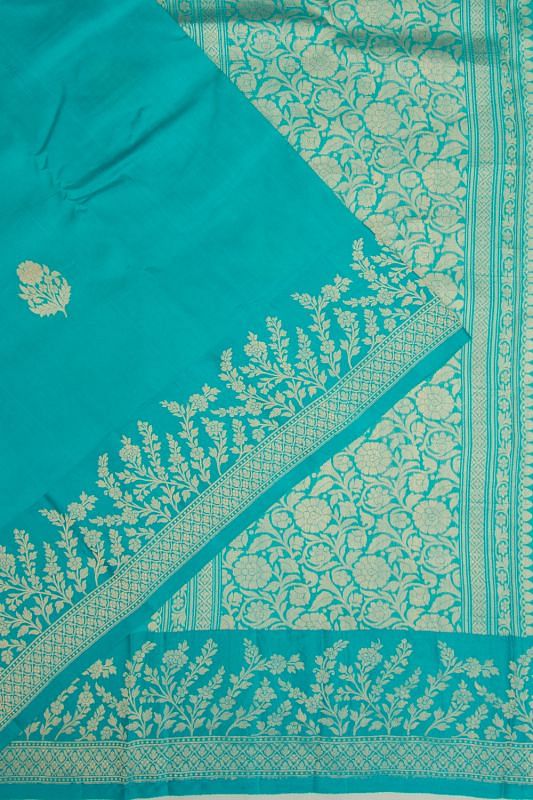 Banarasi Katan Silk Butta Blue Saree