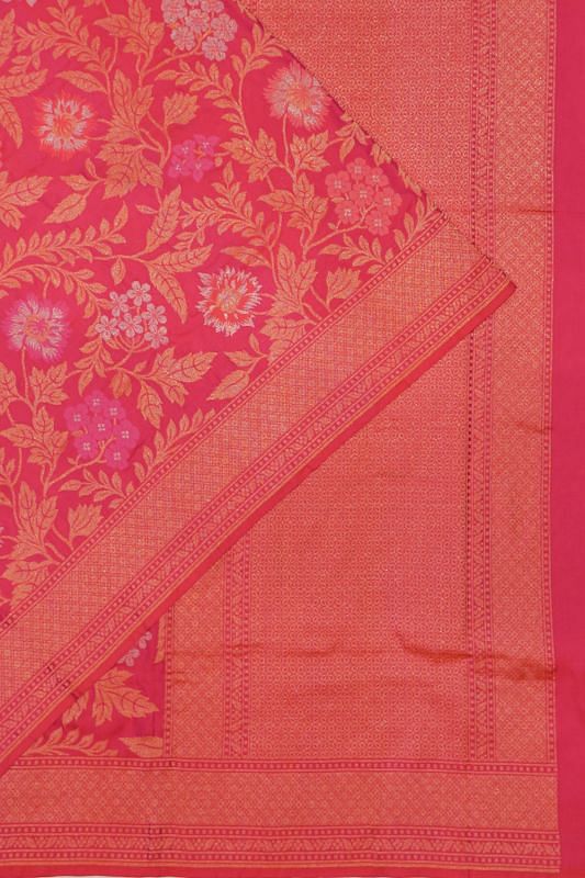 Banarasi Silk Jamdani Jaal Pink Saree