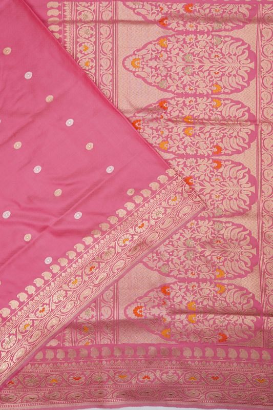 Banarasi Silk Butta Pink Saree