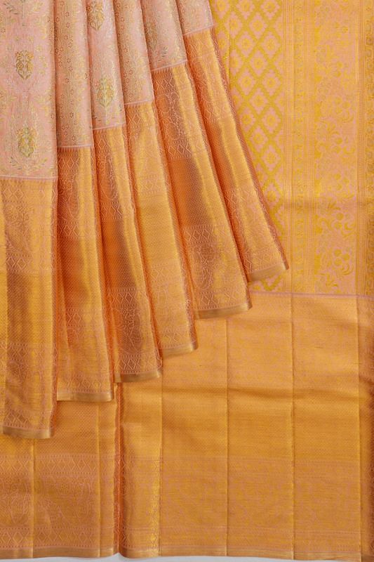 Kanchipuram Silk Brocade Pink Saree