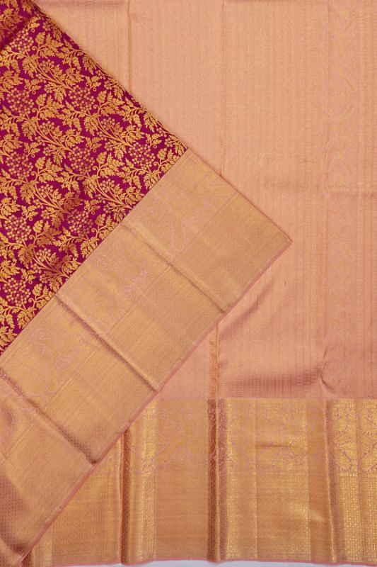 Kanchipuram Silk Brocade Purple Saree