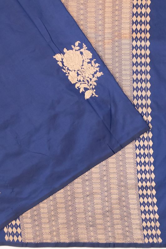 Banarasi Katan Silk Butta Blue Saree