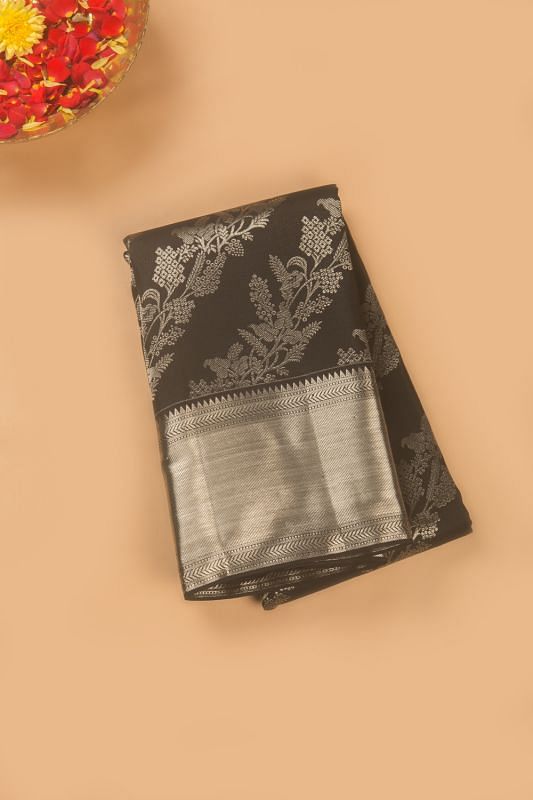 Taranga Kanchi Silk Jaal Black Saree