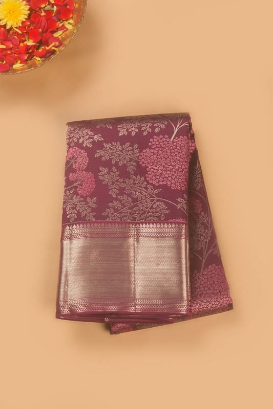 Taranga Kanchi Silk Jaal Purple Saree