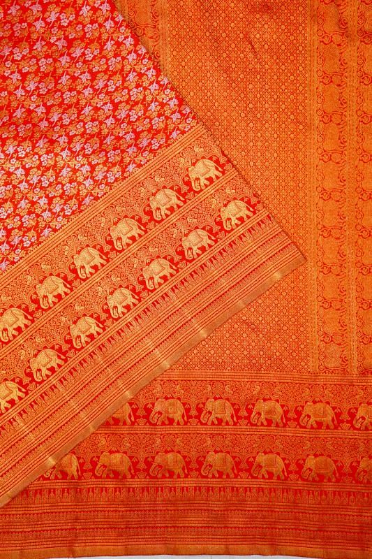 Kanchipuram Silk Brocade Red Saree