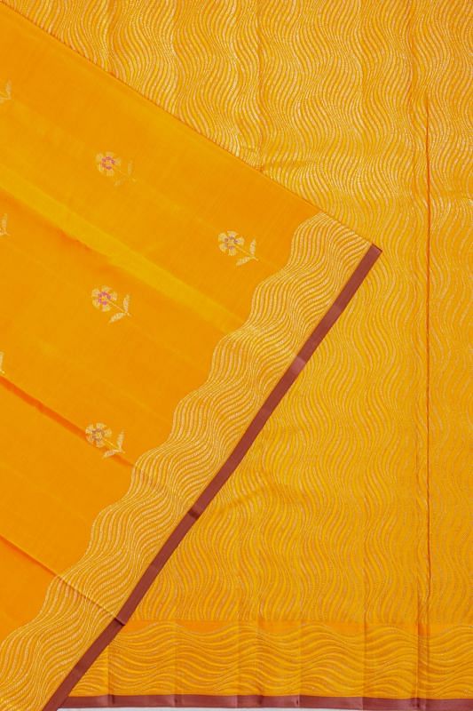 Banarasi Silk Butta Mustard Yellow Saree