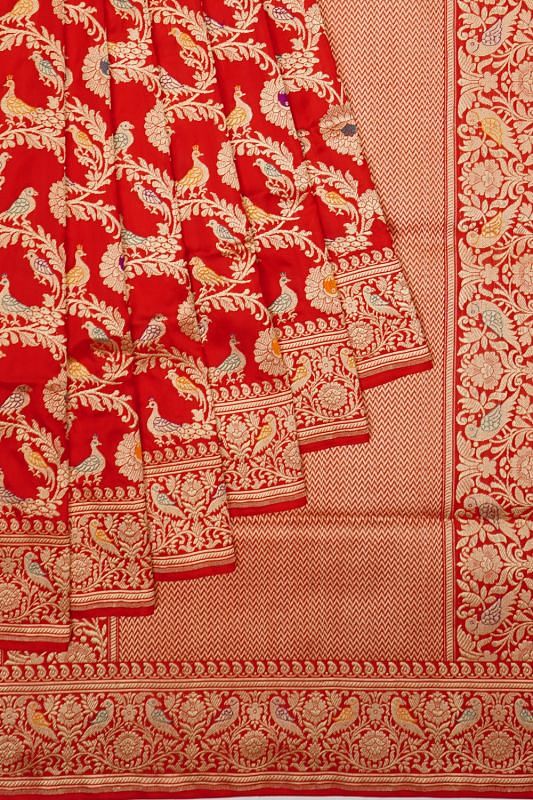 Banarasi Silk Kadwa Jaal Red Saree