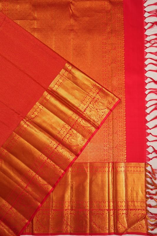 Kanchipuram Silk Brocade Red Saree