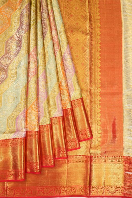 Kanchipuram Silk Tissue Brocade Rangkat Saree