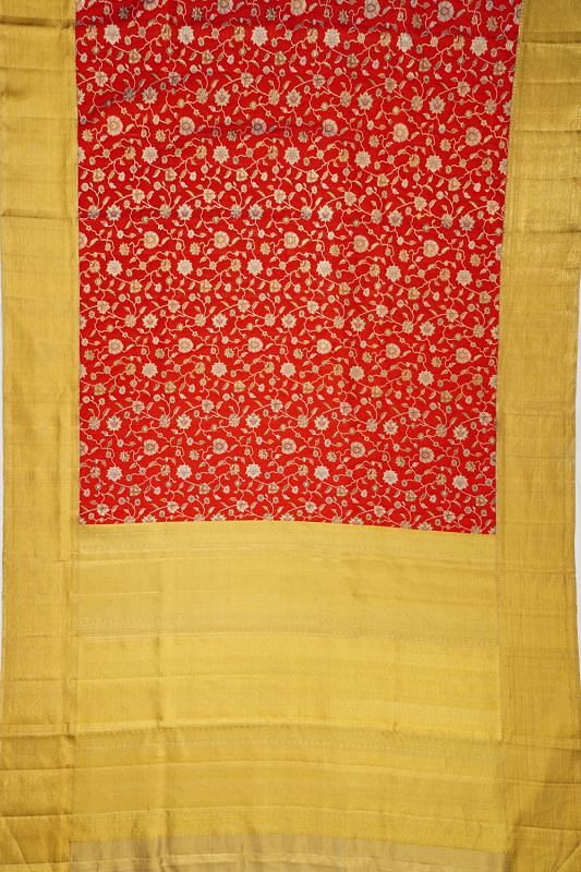 Kanchipuram Silk Brocade Red Saree | Kankatala