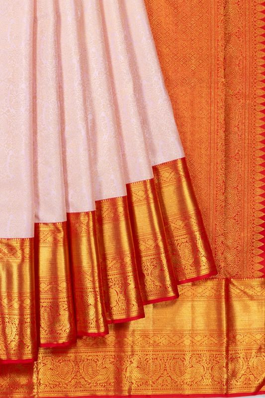 Kanchipuram Silk Brocade Baby Pink Saree