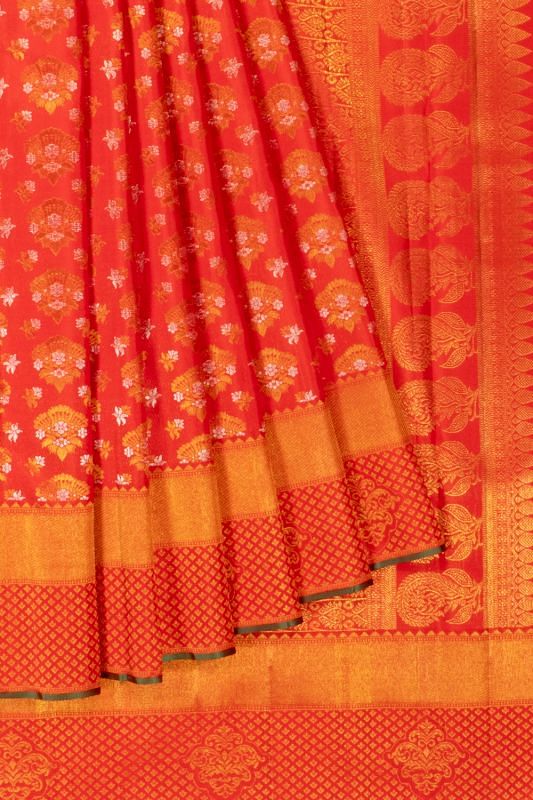 Kanchipuram Silk Brocade Red Saree