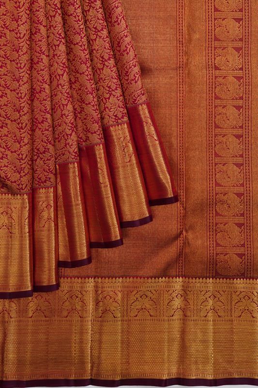 Kanchipuram Silk Brocade Purple Saree