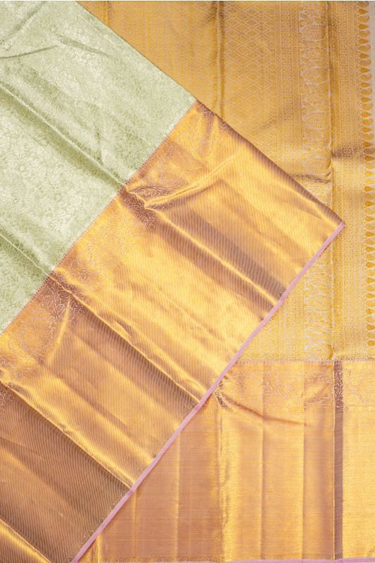 Kanchipuram Silk TIssue Brocade Pastel Green Saree