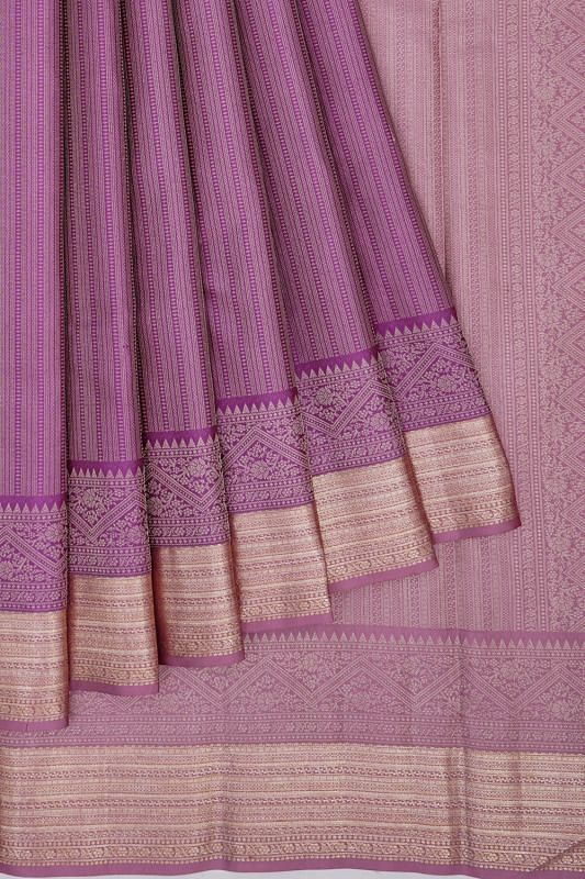 Kanchipuram Silk Brocade Purple Saree