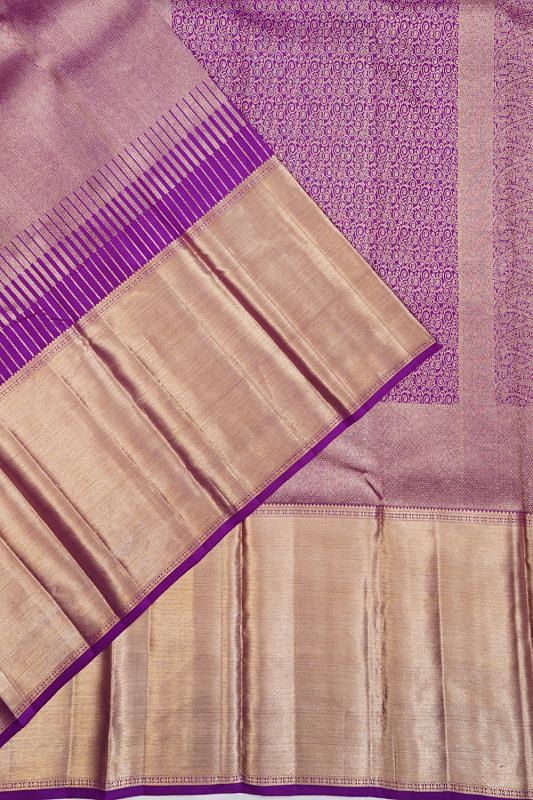 Kanchipuram Silk Tissue Violet Saree