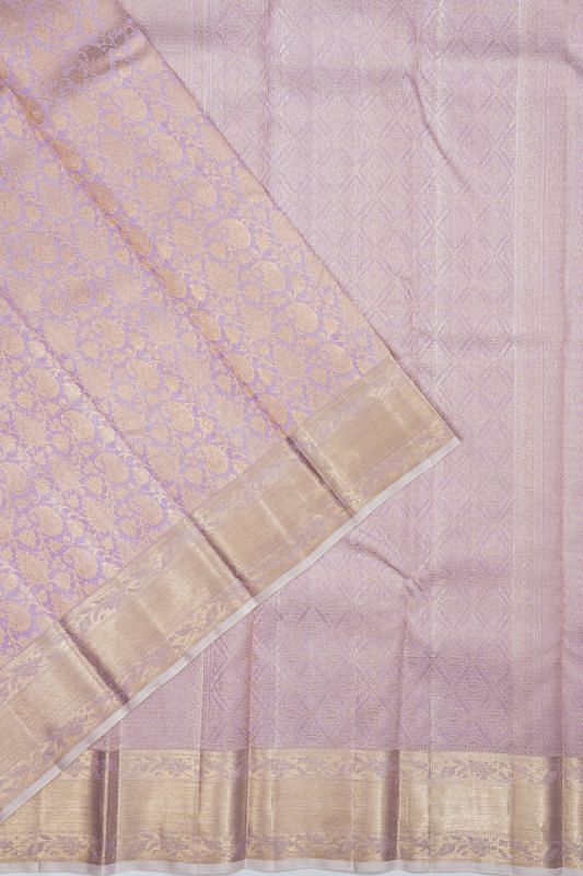 Kanchipuram Silk Brocade Lavender Saree