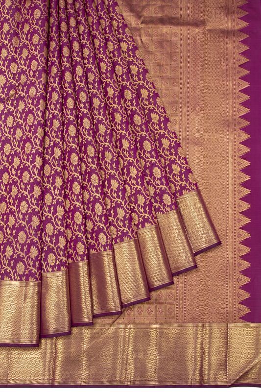 Kanchipuram Silk Brocade Purple Saree