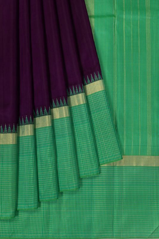 Classic Kanchipuram Silk Plain Purple Saree