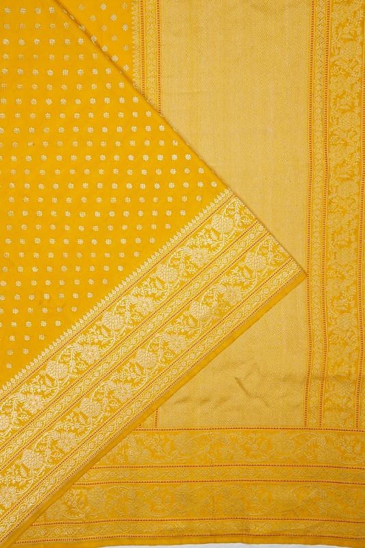 Banarasi Silk Butta Yellow Saree