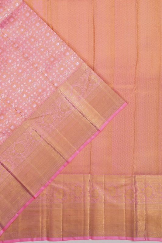 Kanchipuram Silk Brocade Baby Pink Saree