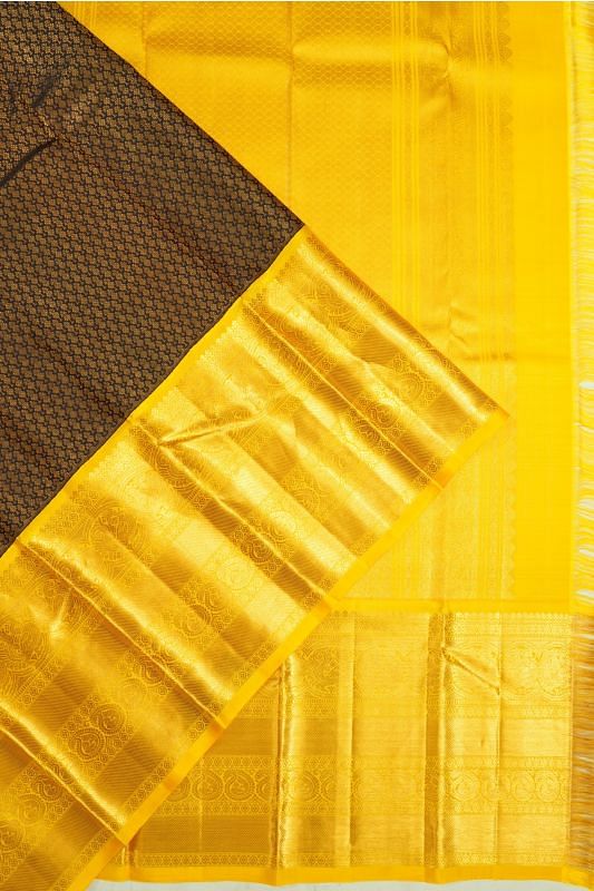 Kanchipuram Silk Brocade Black Saree