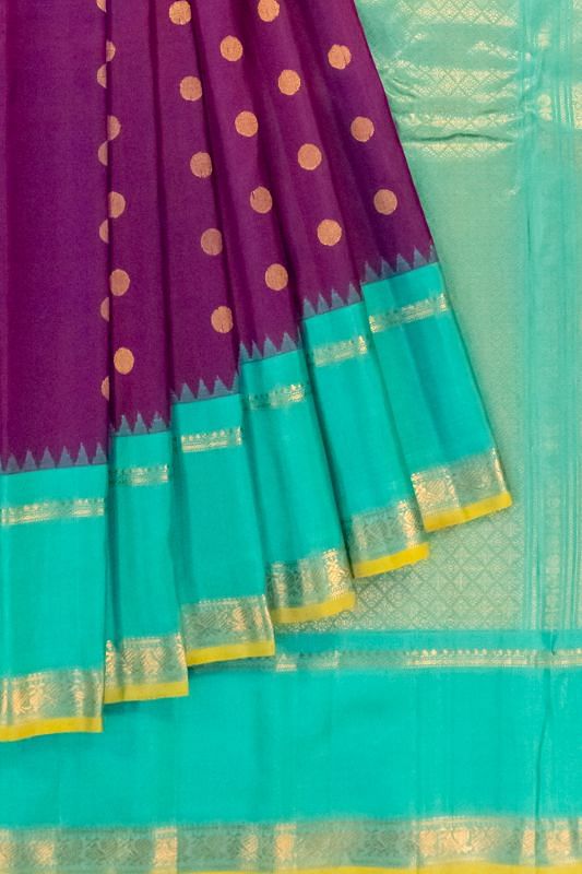 Gadwal Silk Butta Purple Saree