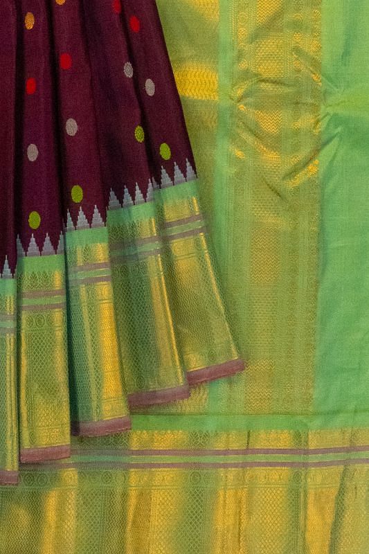 Gadwal Silk Butta Purple Saree