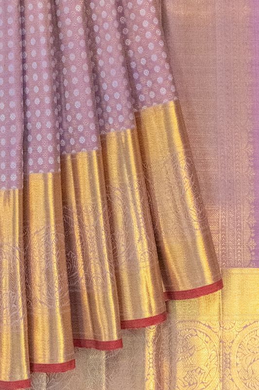 Kanchipuram Silk Brocade Lavender Saree