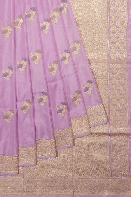 Banarasi Silk Butta Lavender Saree