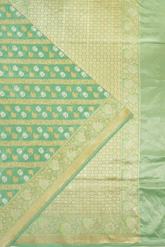 Banarasi Silk Kadwa Jaal Sea Green Saree