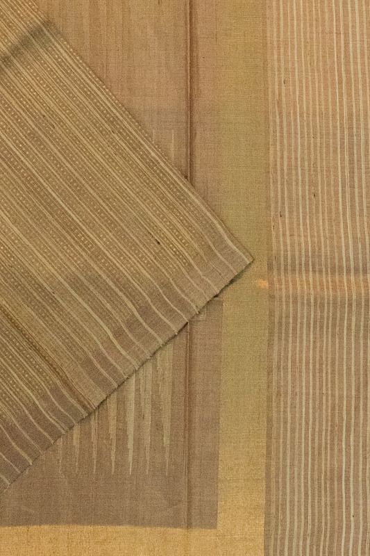 Tussar Jute Brocade Snuff Brown Saree