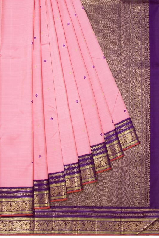 Classic Kanchipuram Silk Butta Baby Pink Saree