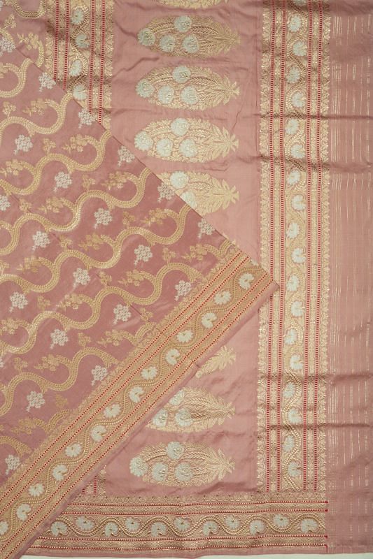 Banarasi Silk Jaal Lilac Saree