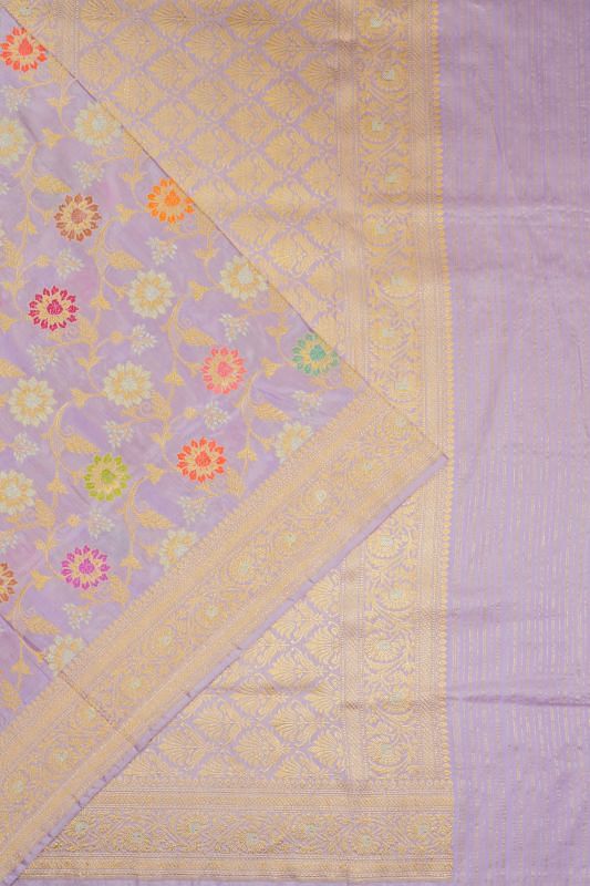 Banarasi Silk Kadwa Jaal Lavender Saree